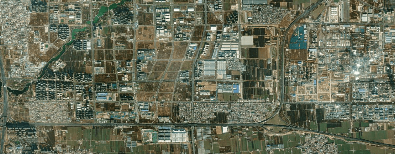 Vista satelital de Shijiazhuang con la ubicación de BioBridge Medical Technology: Avenida Taihang Sur, Calle Kunlun, Tercer Anillo Sur, Calle Cangsheng